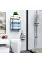 Bathroom Shelf Towel Holder Decorative Bathroom Organizer Multipurpose Soap Holder Shelf Wood + Metal - 3