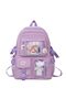 Lilac Kawaii Korean Style Plush and Nutrition Gifted and (Without Badge) School Backpack-Minga London - 2
