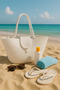 White Color Beach Bag Daily Use Long Handle Shoulder Bag Handmade Magnetized Natural Trend Bag - 4