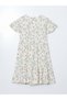Lcw Comfort Ecru Crew Neck Floral Mini Dress - 6
