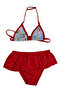 Red Patterned Girl's Bikini Set