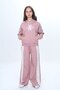 Girls' Sports Tracksuit Set – Oversize, 100% Cotton, 2 Threads, Hooded & Pockets-308 - 5