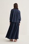 Women's Organic Cotton Oversize Short Shirt Navy Blue - 7