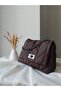Trend Chain Strap Brown Women's Hand and Shoulder Bag – Stylish Design with Double Compartments - 2