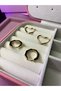 2 Pairs of Steel Earrings Heart and Ring-Shaped 2 Pairs of Steel Gold Color Earrings - 3