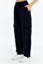 بنطال رياضي كبير الحجم من قماش المظلة بخصر عالٍ مع 4 جيوب - 2