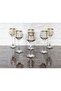 6 Pieces Coffee so Water Cup with Smoked and Gold Details 80 ml