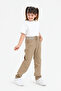 Girls' Waist Drawstring School Camisole Pants Beige G2025-2 - 3