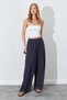 Elastic Waist Wide Leg Wrinkle Trousers Atrasite