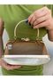 Women's Gold Snake Leather Evening Dress Clutch Portfolio Bag - 2