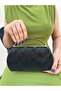 Women's Black Wavy Evening Dress Clutch Portfolio Bag - 4
