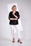 1112061 Women's Plus Size Blouse with Sleeve Slit Detail Black - 4
