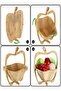 Collapsible Bamboo Fruit Basket – Apple Shape Wooden Tray & Snack Box - 4
