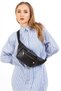 Unisex Cross Strap Black Waist and Shoulder Bag - 3