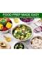 5-Piece Stainless Steel Mixing Bowl Set with Multicolor Lids - 8