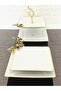 Porcelain 5 Piece Presentation Plate & Cookie Plate & Footed Presentation Plate Set Papatya Black Cast - 3