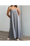 Long basic dress with straps - 3