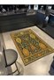 Mosso Navy Blue Beige Theme Flower Motifs Patterned Woven Base Vintage Decorative Carpet Mosso175Navy Blue - 2