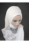 Off White Bridal Head 4 Transition Ready-Made Veil Ready-Made Shawl Ready-Made Turban - 2