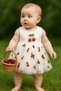 Baby Girl Snap Bottom Dress One Piece Summer Holiday New Season Cherry Detailed - 3