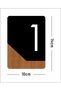 Apartment -Wall - Door - Hotel Number Laser Cutting (Black & Wood 14X10 cm) Number 1 One - 3