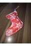 Red Winter Theme Fabric Shoe Ornament - 2