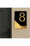 Circle -Wall - Door - Hotel Number Laser Cut (Black & Gold 14X10 cm) Number 8 Eight