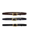 100% Genuine Leather Set of 3 Gold Color Buckle 2 cm Women's Belt Black, Navy Blue, Dark Brown Y.Dik - 8