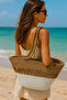Women's Beach Bag Daily Use Long Handle Shoulder Bag Handmade Natural Trend Bag - 6