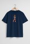 Oversize Karagöz and Hacivat Chest Design Unisex T-Shirt