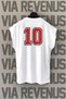 Number 10 Red Printed Zero Sleeve Crew Neck Sports Tshirt