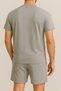 Unisex Brooklyn Printed Crew Neck Gray T-Shirt Gray Shorts - 3