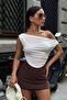 2494 Ecru Wide Neck Flexible Blouse