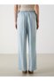 Wideleg Women's Jeans Trousers with Belt on the Waist - 4