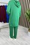 Sena Takim Crystal Two Thread Fabric Women's Emerald Zipper and Pocket Detailed Pants Sports Two Piece Set - 3