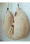 Design Hand Knitted Paper Rope Shoulder Bag (Color Beige) - 3