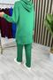 Sena Takim Crystal Two Thread Fabric Women's Emerald Zipper and Pocket Detailed Pants Sports Two Piece Set - 4