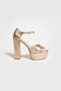 Soft Padded High Platform Gold Evening Dress Shoes