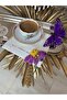 1 منديل تقديم جانبي للقهوة مطرز بحجر ديزي أرجواني - 2