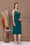 Atlas Fabric Strapless Pencil Dress - Zemrute Green - 7