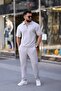 Men's Polo Neck T-Shirt Comfortable Tooling Zipper Detailed Bottom Top Suit
