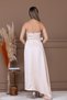 Atlas Fabric Strapless Evening Dress - Beige - 8