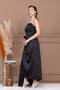 Atlas Fabric Strapless Evening Dress - Black - 7