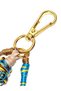 Handmade Yellow Turquoise and Brown Colored Bag Charm Keychain with Beads and Eiffel Detail - 5