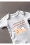 Organic 100% Cotton Trying to Sleep Printed Short Sleeve Baby Snap Body Badi Zıbın - 2