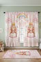 Rabbit Little Princess Patterned Children's Baby Room Background Curtain (Single Wing Pricing) - 3