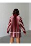 Women's Turtleneck Striped Knitwear Tunic - 8