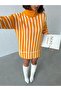 Women's Turtleneck Striped Knitwear Tunic - 2