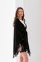 Women's Triangle Tassel Shawl, Stylish Women's Shawl Model with Tassels, Shoulder Shawl, Women's Triangle Shoulder Shawl with Tassels. - 3