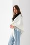 Women's Triangle Tassel Shawl, Stylish Women's Shawl Model with Tassels, Shoulder Shawl, Women's Triangle Shoulder Shawl with Tassels. - 5